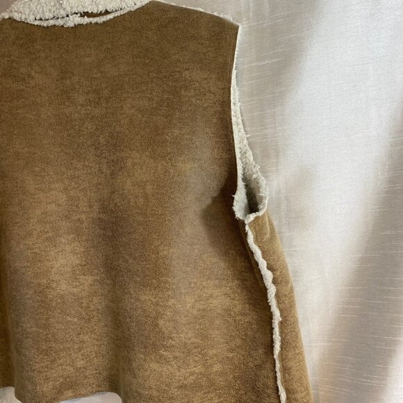 Nygard Faux Leather Vest Ladies Lg Light  Brown with Beige Lining - Picture 8 of 12